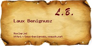 Laux Benignusz névjegykártya